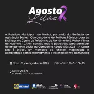 A Culpa Não é D’elas: Junte-se à Campanha do Agosto Lilás e Faça a Diferença em Naviraí