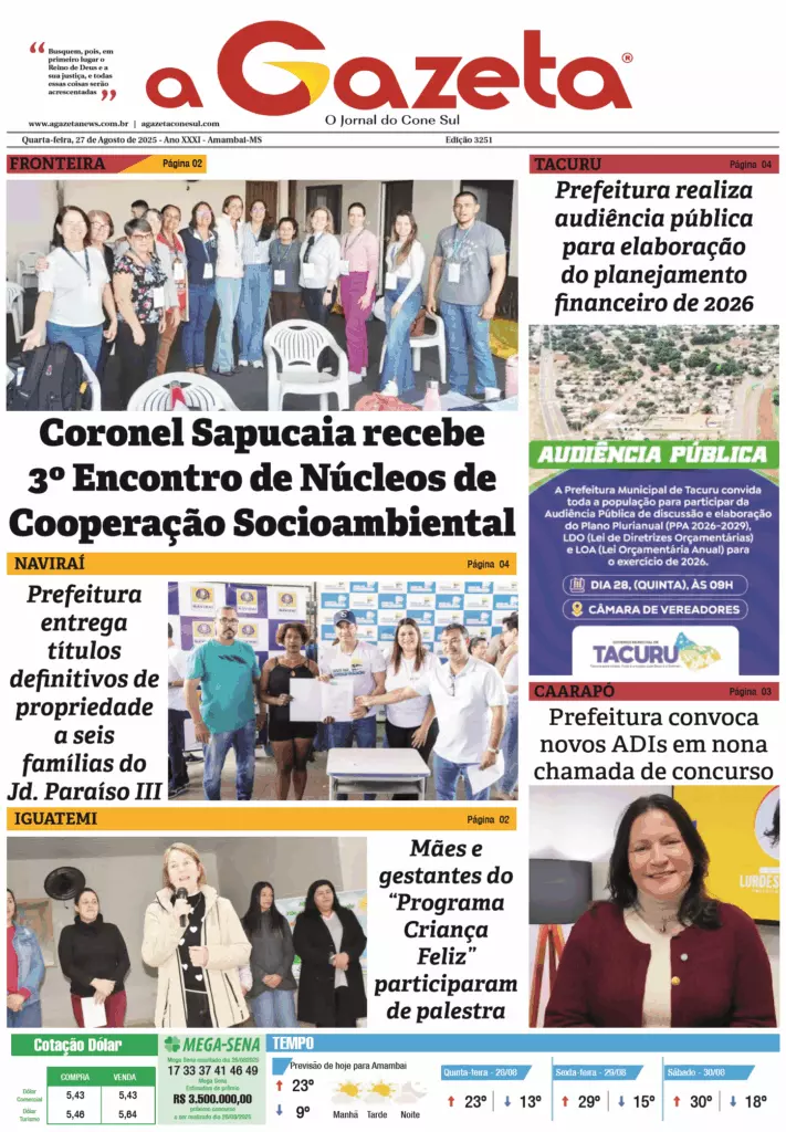 Jornal A Gazeta – Edição de 27 de agosto de 2025