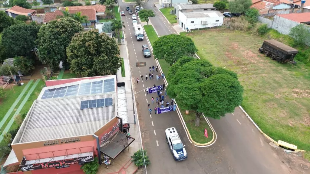 Caminhada do Agosto Lilás mobiliza comunidade em Tacuru pelo fim da violência contra a mulher