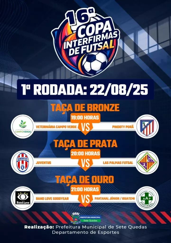 Sete Quedas abre a 16ª Copa Interfirmas de Futsal nesta sexta (22)