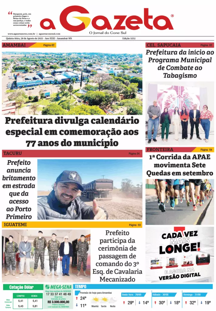 Jornal A Gazeta – Edição de 28 de agosto de 2025
