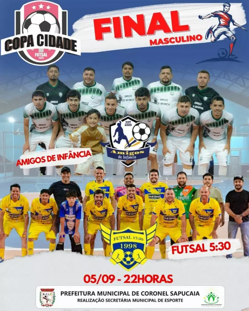 Copa Cidade de Futsal define os campeões de 2025 nesta sexta em Coronel Sapucaia Copa Cidade de Futsal define os campeões de 2025 nesta sexta em Coronel Sapucaia