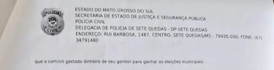 Vereador de Sete Quedas registra ocorrência após sofrer injuria, calunia e difamação em grupo de WhatsApp