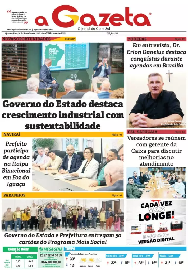 Jornal A Gazeta – Edição de 10 de setembro de 2025