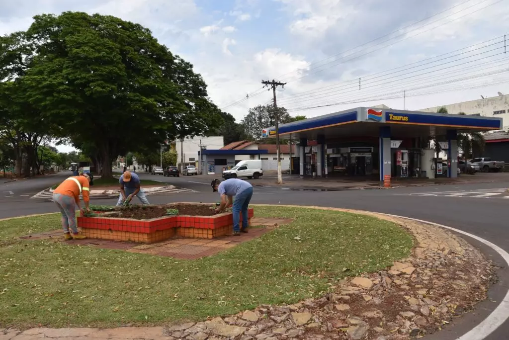 Secretaria de Meio Ambiente de Iguatemi realiza o plantio de mais de 1.500 mudas de plantas ornamentais na área central da cidade