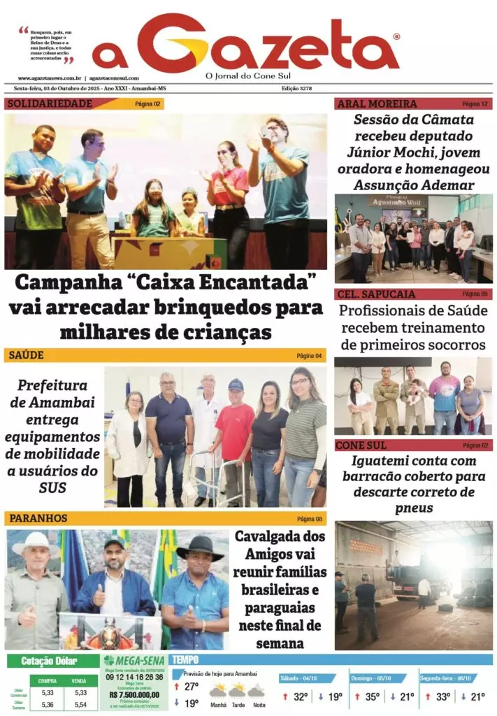 Jornal A Gazeta – Edição de 03 de outubro de 2025