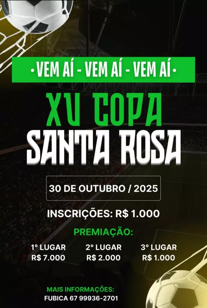 Abertas inscrições para a 15ª Copa Santa Rosa de Futebol Suíço em Amambai
