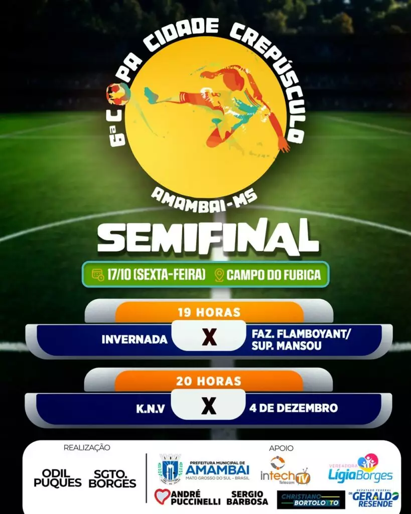Copa Cidade Crepúsculo de Suíço define finalistas de 2025 nesta sexta em Amambai Copa Cidade Crepúsculo de Suíço define finalistas de 2025 nesta sexta em Amambai