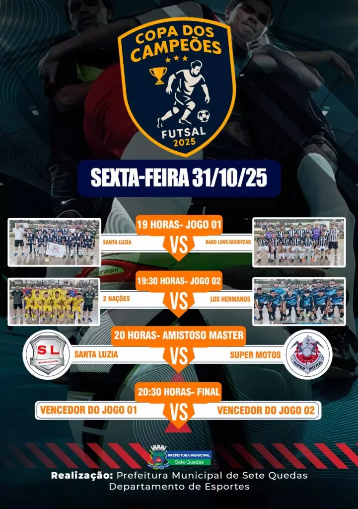 Copa dos Campeões de Futsal acontece hoje a noite em Sete Quedas Copa dos Campeões de Futsal acontece hoje a noite em Sete Quedas