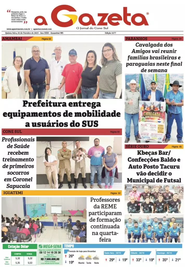 Jornal A Gazeta – Edição de 02 de outubro de 2025