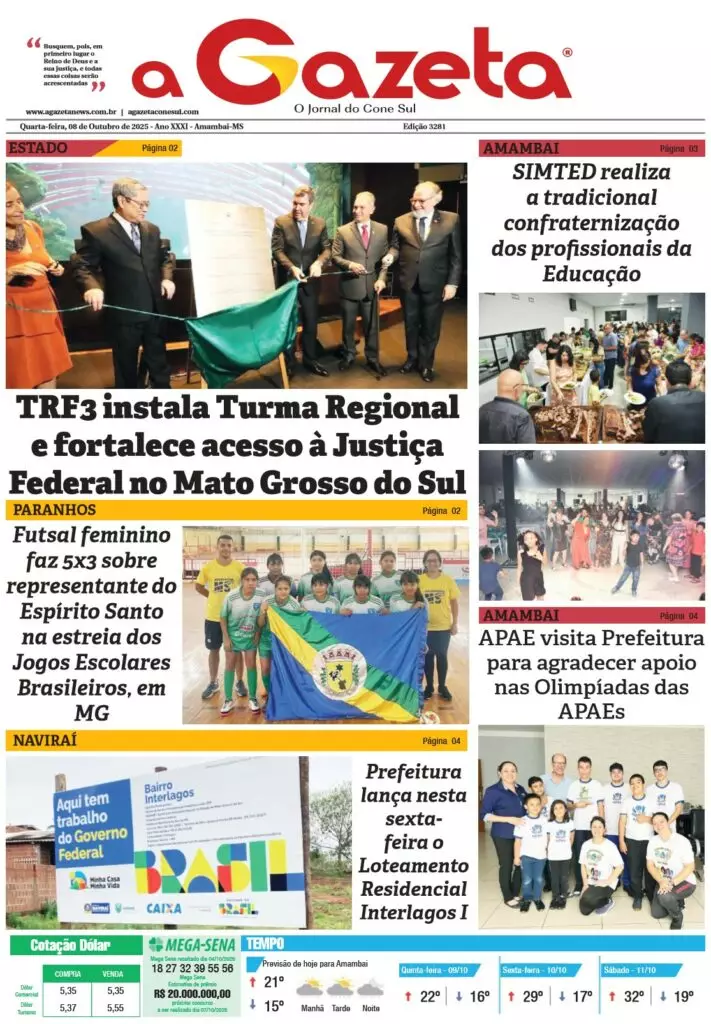 Jornal A Gazeta – Edição de 08 de outubro de 2025
