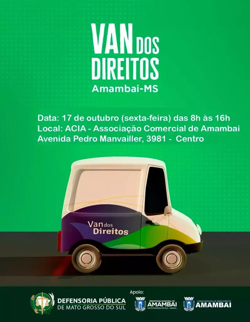 Em atenção a pedido de Suzana Ulisses, Van dos Direitos atende a população nesta sexta em Amambai