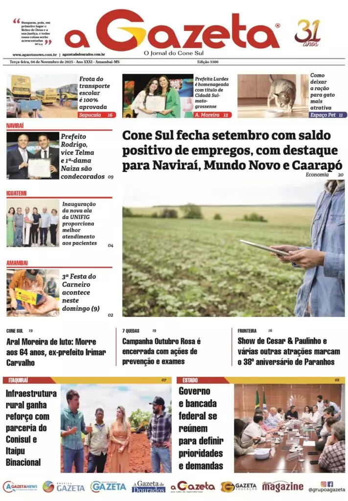 Jornal A Gazeta – Edição de 04 de novembro de 2025