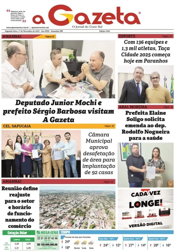 Jornal A Gazeta – Edição de 17 de novembro de 2025
