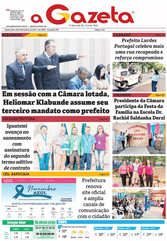 Jornal A Gazeta – Edição de 06 de novembro de 2025