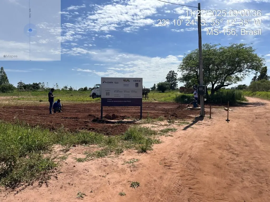 Amambai: Obras do poço artesiano da Aldeia Limão Verde entram na fase final e água é aprovada como potável