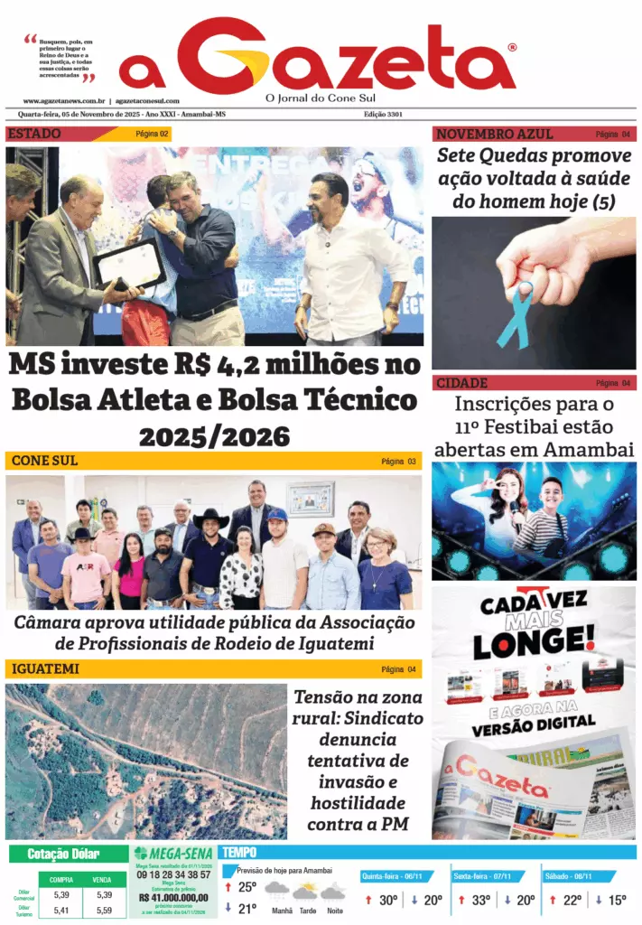 Jornal A Gazeta – Edição de 05 de novembro de 2025