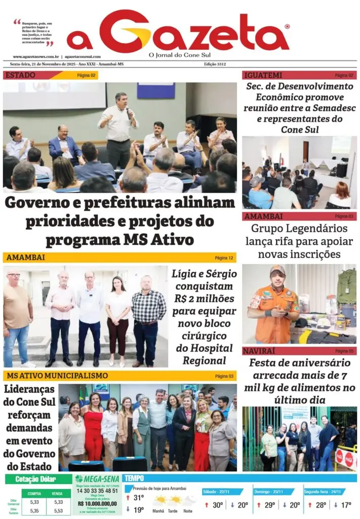 Jornal A Gazeta – Edição de 21 de novembro de 2025