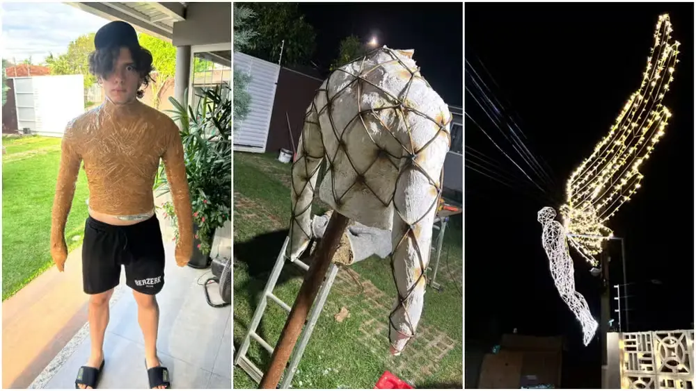 Naviraí: Com 15 mil luzes e anjo gigante moldado no neto, casa da 'tia Célia' viraliza e vira atração natalina Naviraí: Com 15 mil luzes e anjo gigante moldado no neto, casa da 'tia Célia' viraliza e vira atração natalina