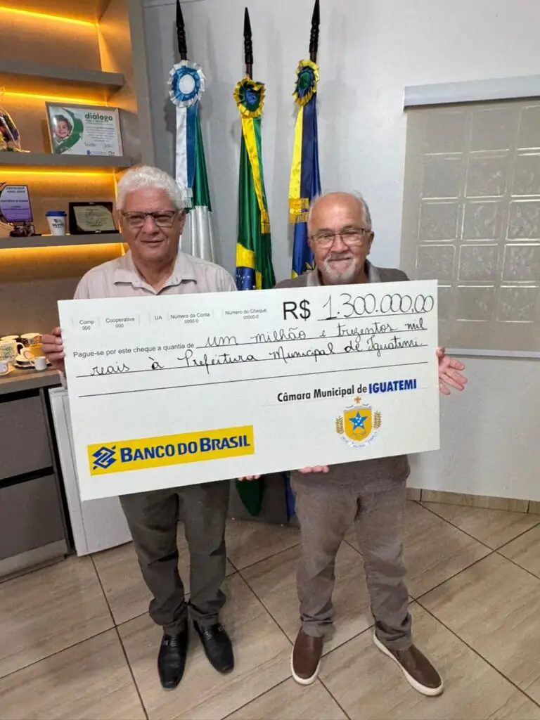 Câmara de Iguatemi retorna R$ 1,3 milhão ao Executivo e realiza entrega de veículo ao Conselho Tutelar