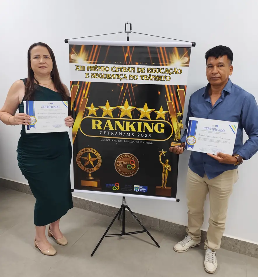Caarapó recebe prêmio 5 estrelas no ranking CETRAN de eduação e segurança no trânsito