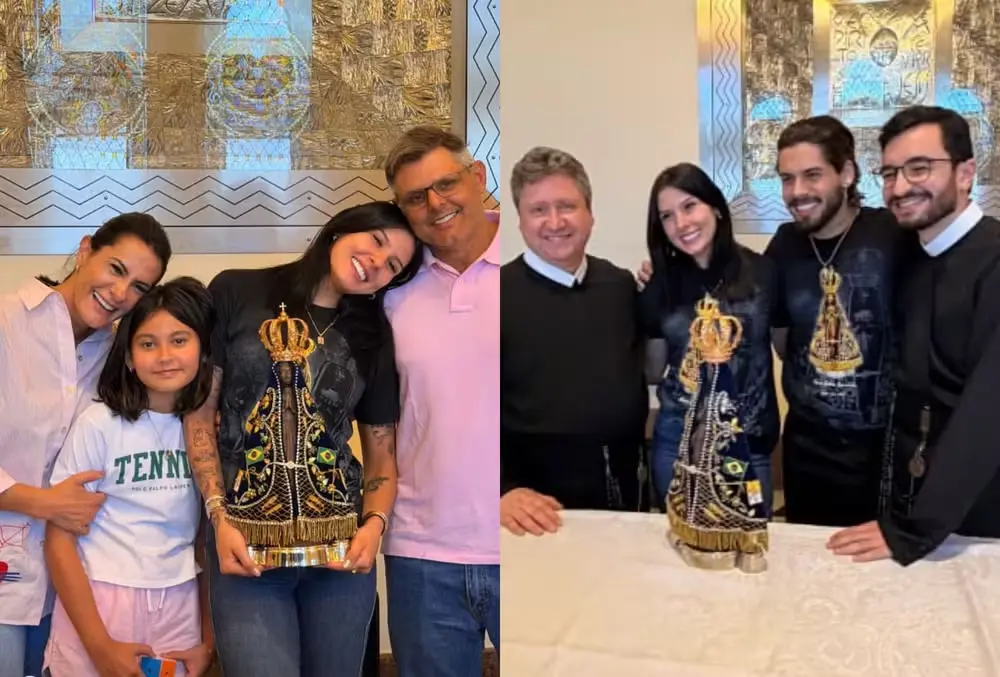 Ana Castela entrega primeiro chapéu da carreira no Santuário de Aparecida em gesto de fé e gratidão