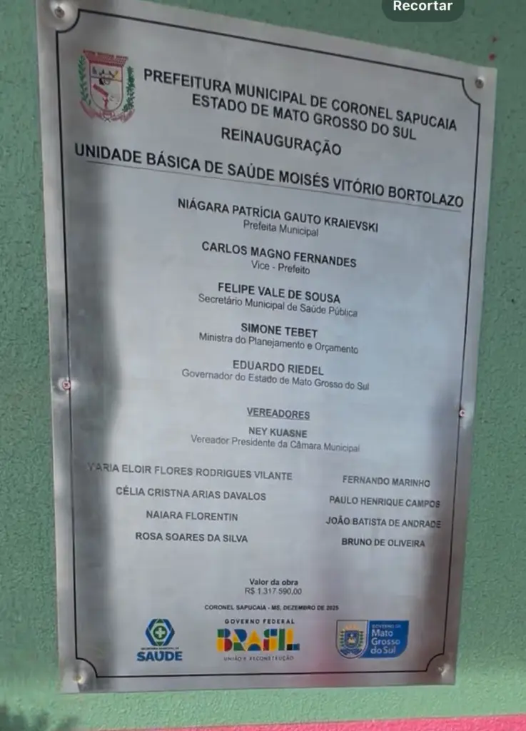 Prefeitura de Coronel Sapucaia reinaugura Posto de Saúde do bairro Tremembé