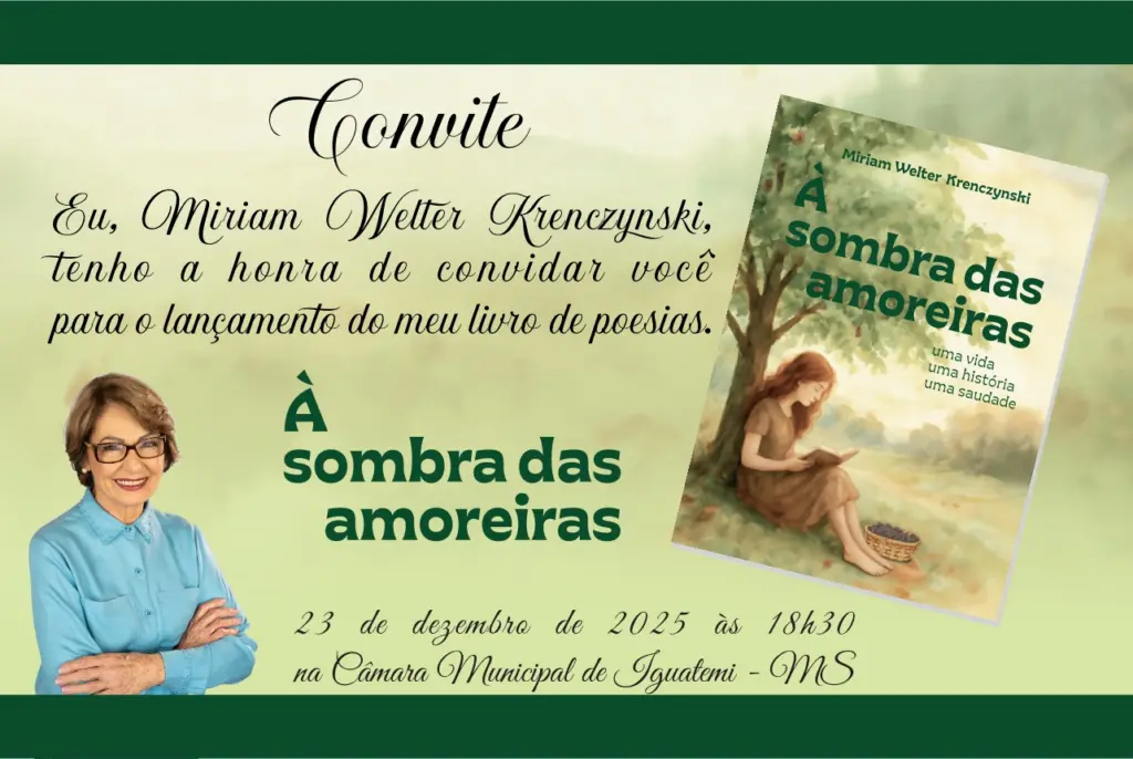 Vereadora Miriam Krenczynski lança livro de poesias nesta terça-feira (23) em Iguatemi