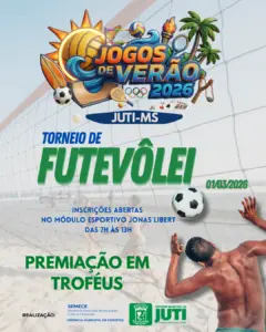Prefeitura de Juti anuncia calendário oficial dos “Jogos de Verão 2026” com dez modalidades esportivas