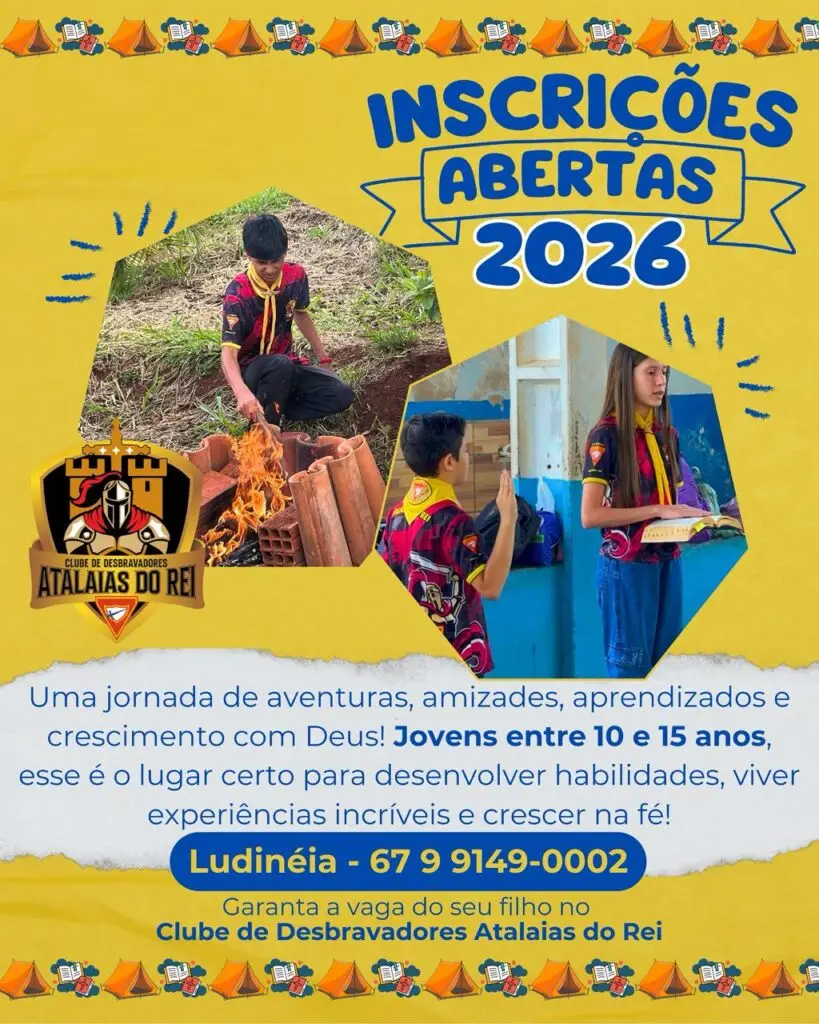 Clube de Desbravadores Atalaias do Rei abre inscrições para novos participantes em Amambai