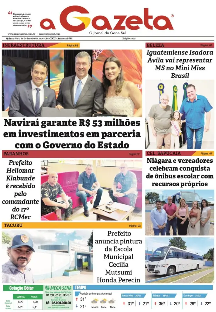 Jornal A Gazeta – Edição de 29 de janeiro de 2026