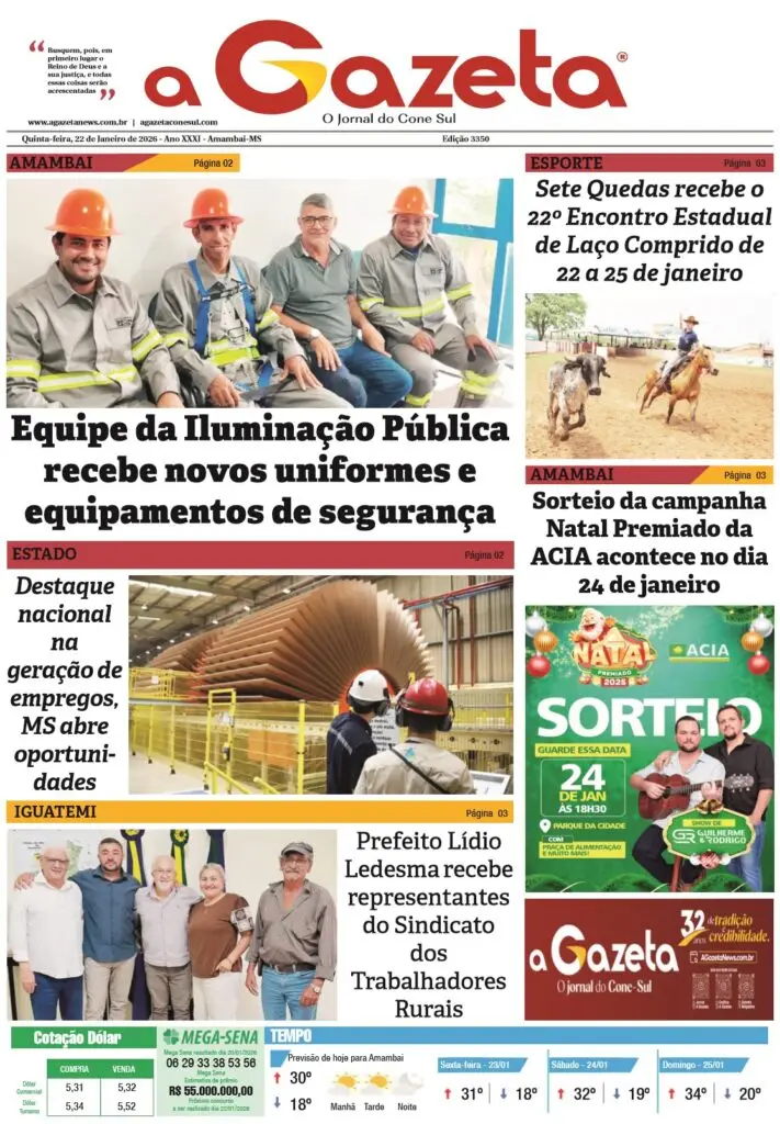 Jornal A Gazeta – Edição de 22 de janeiro de 2026