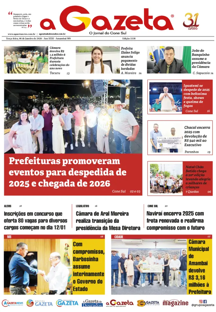 Jornal A Gazeta – Edição de 06 de janeiro de 2026