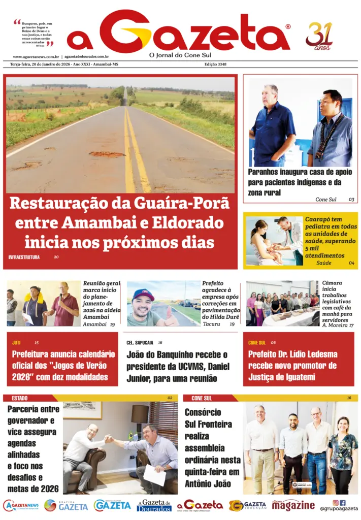 Jornal A Gazeta – Edição de 20 de janeiro de 2026
