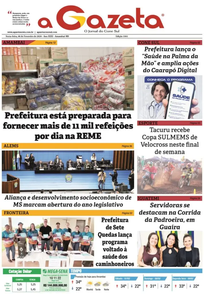 Jornal A Gazeta – Edição de 06 de fevereiro de 2026