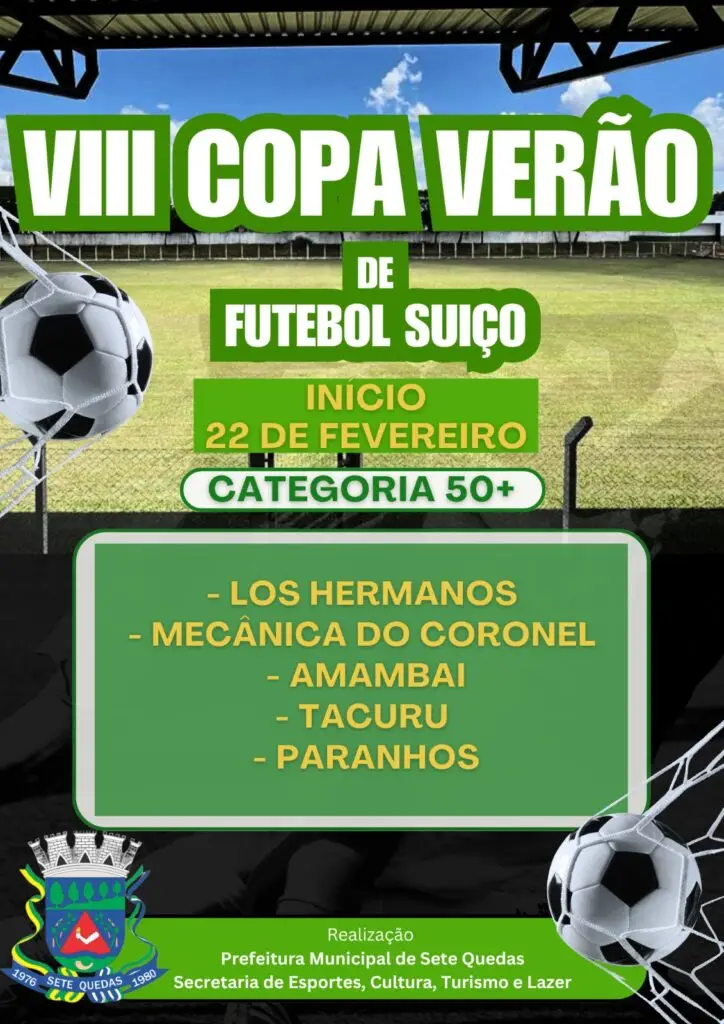 Com a participação de 23 equipes Copa Verão de Suíço 2026 começa dia 22 em Sete Quedas