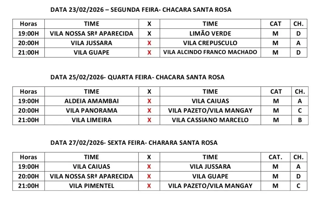 Intervilas de Suíço segue nesta segunda-feira com três jogos em Amambai