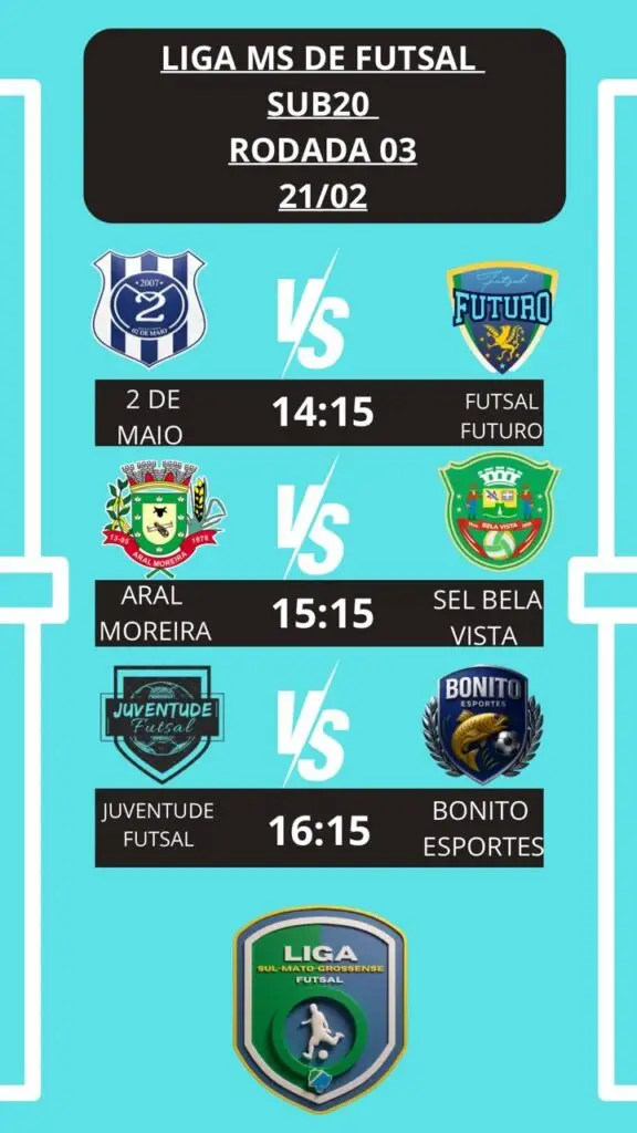 Futsal de Ara Moreira estreia nesta sexta na Liga MS de Futsal Sub-20