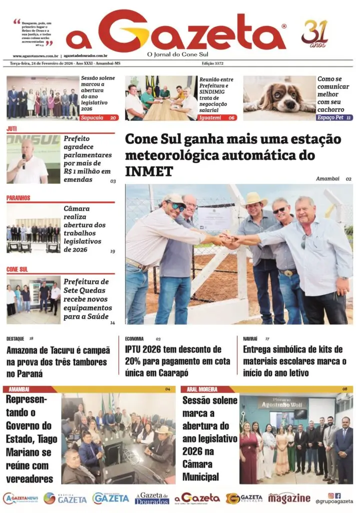 Jornal A Gazeta – Edição de 24 de fevereiro de 2026