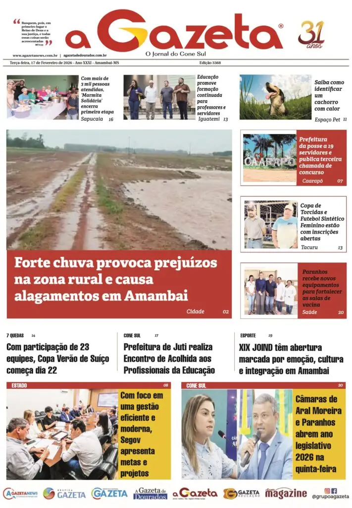 Jornal A Gazeta – Edição de 17 de fevereiro de 2026