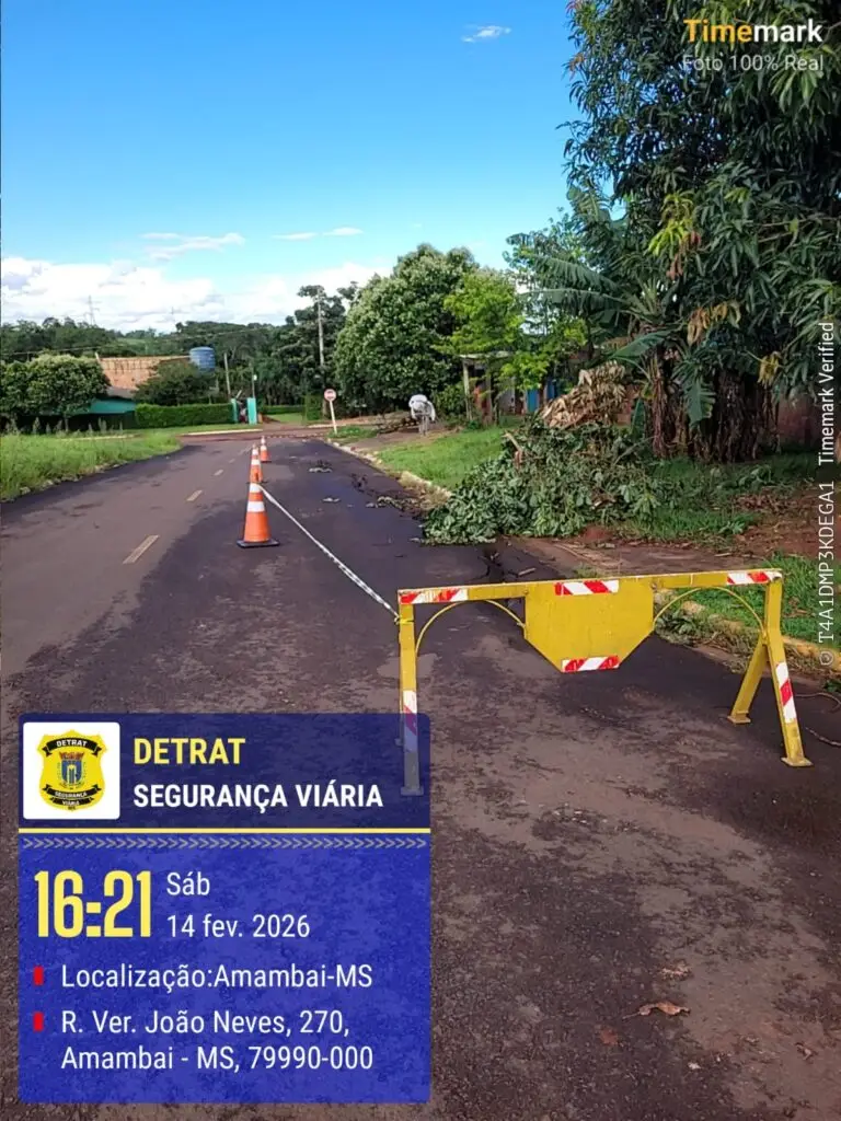 DETRAT realiza segurança viária após chuva torrencial em Amambai