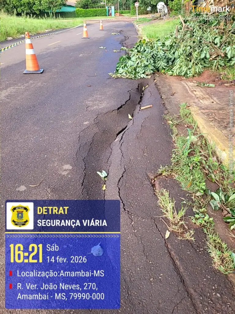 DETRAT realiza segurança viária após chuva torrencial em Amambai