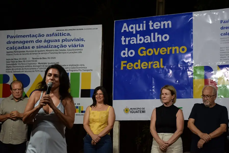 Iguatemi: Prefeito Lídio Ledesma lança oficialmente pavimentação asfáltica no bairro da Vila Nova Esperança