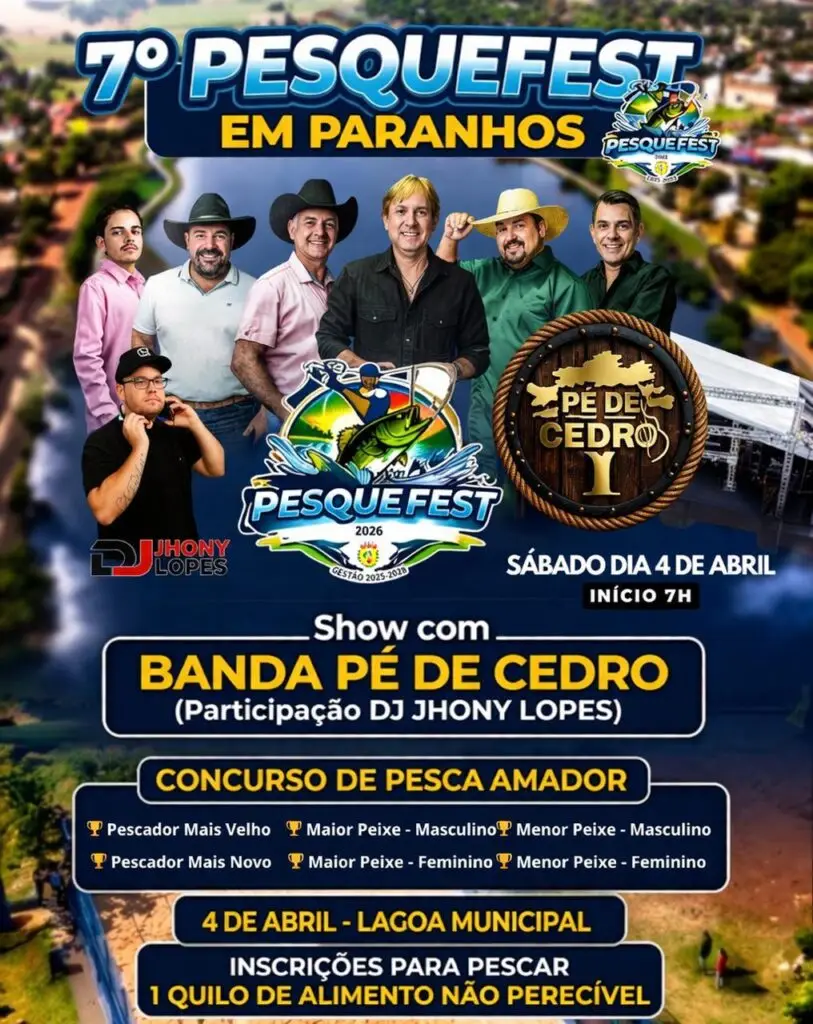 Paranhos realiza 7º Pesque Fest com concurso de pesca amadora e atrações musicais no dia 4 de abril