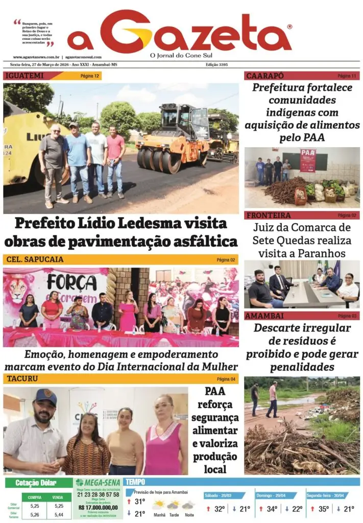 Jornal A Gazeta – Edição de 27 de março de 2026