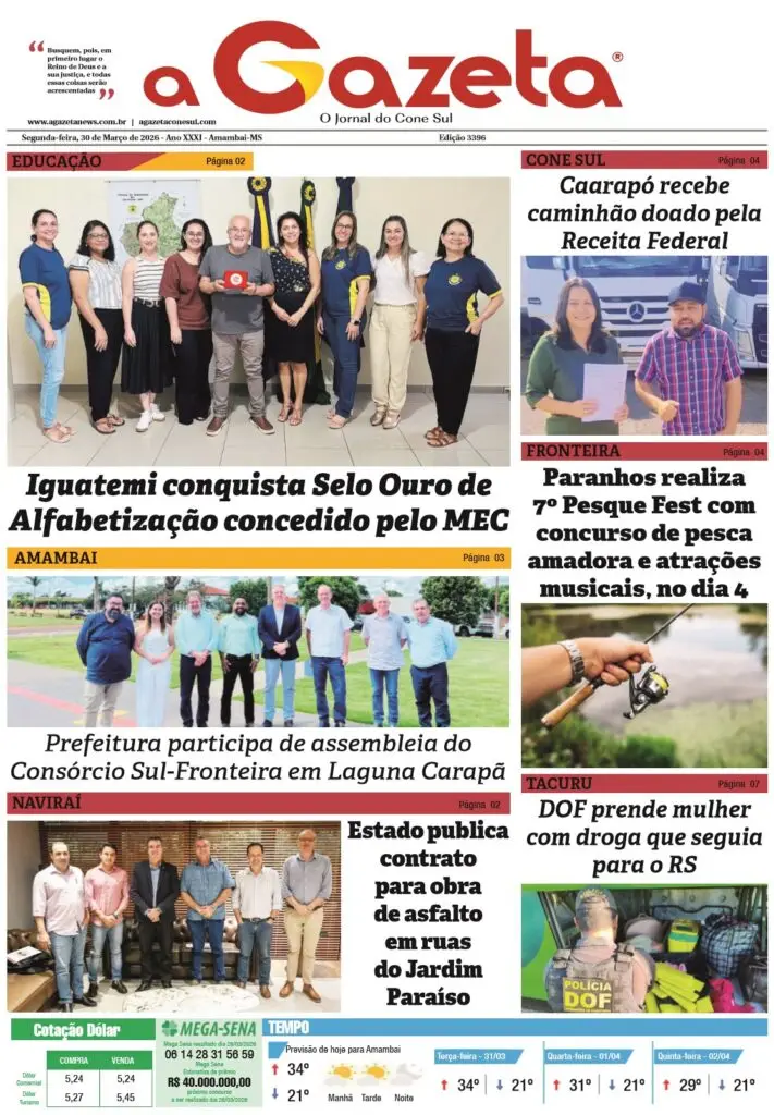 Jornal A Gazeta – Edição de 30 de março de 2026