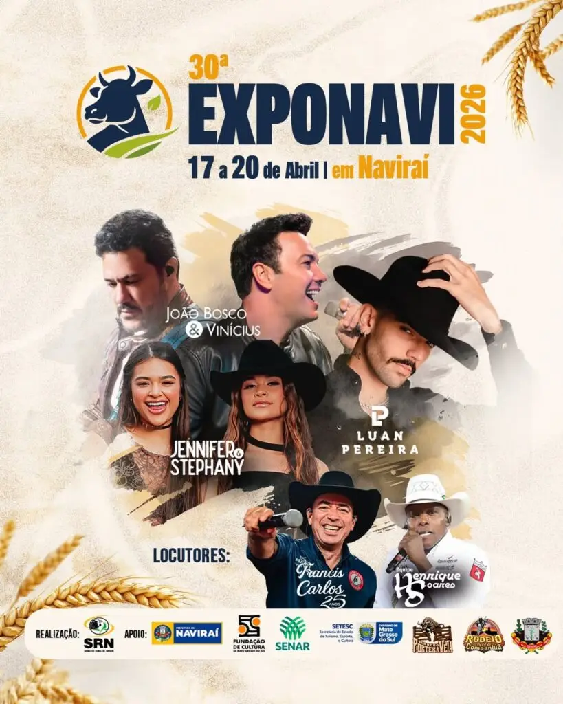 30ª Exponavi será realizada de 17 a 20 de abril em Naviraí