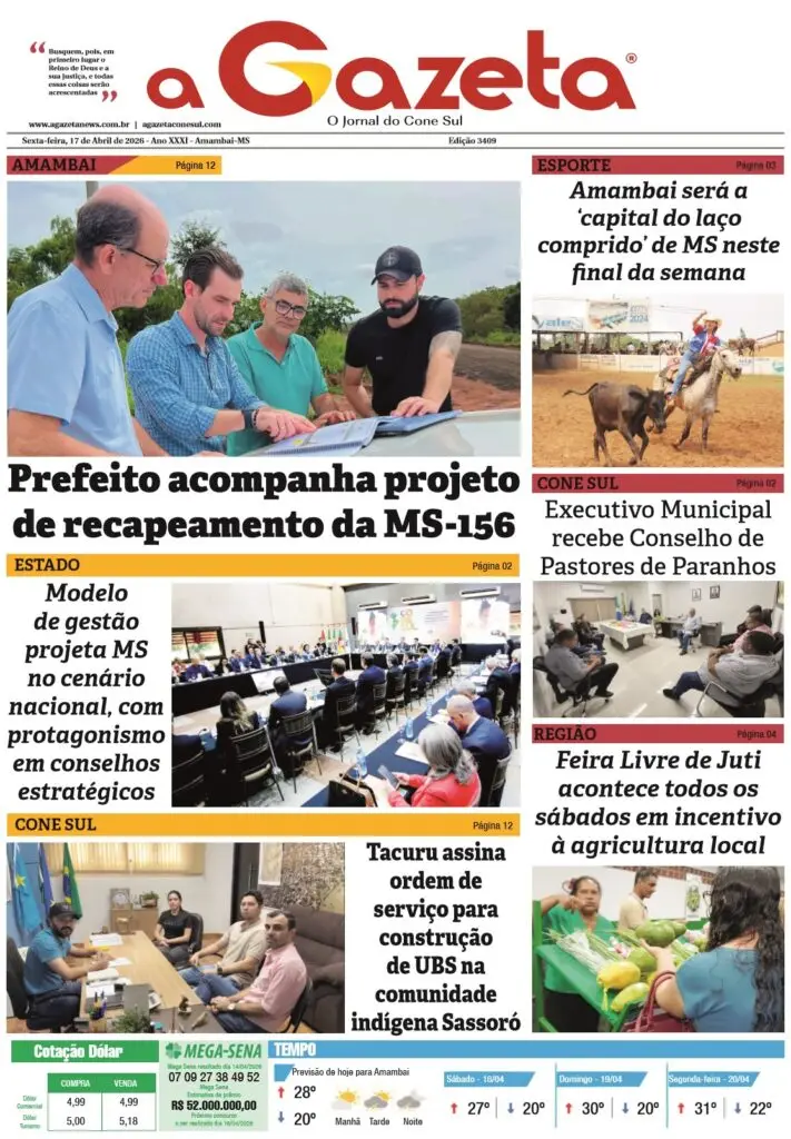 Jornal A Gazeta – Edição de 17 de abril de 2026