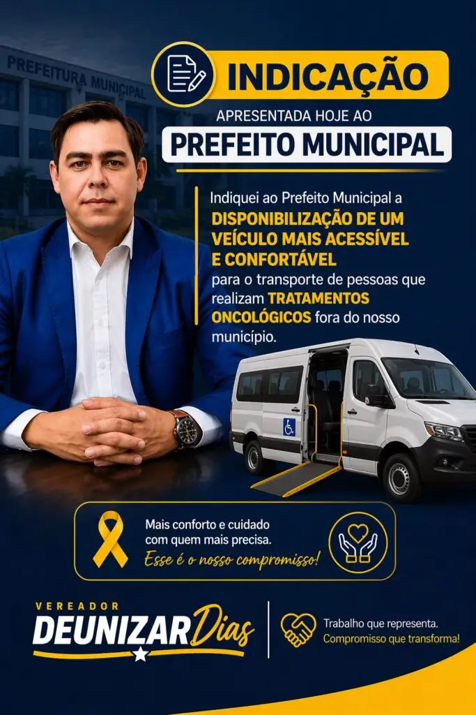 Presidente da Câmara de Juti apresenta indicação para transporte especializado a pacientes oncológicos