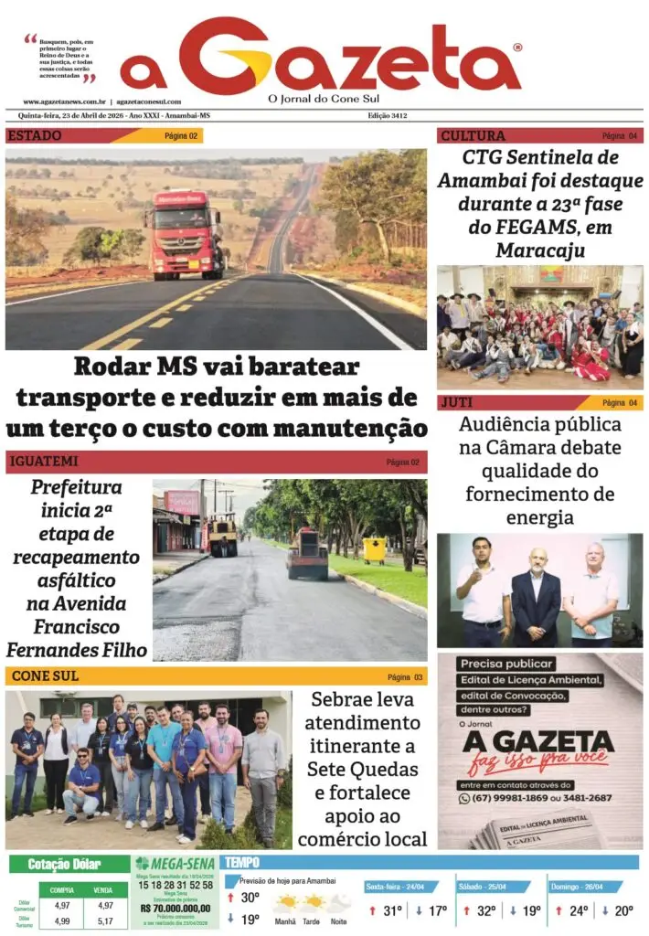 Jornal A Gazeta – Edição de 23 de abril de 2026